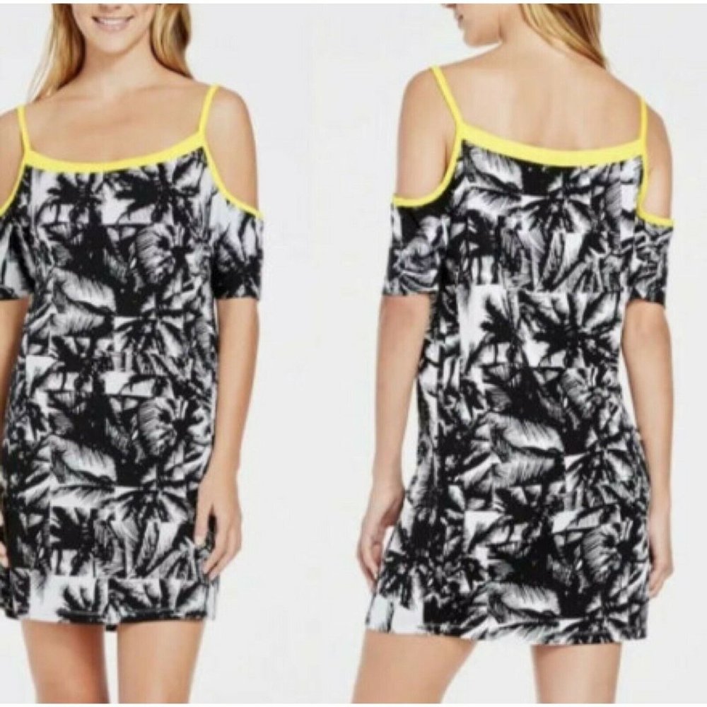 Fabletics Womens Dress Size Small‎ Leaf Print Cold-Shoulder Athleisure